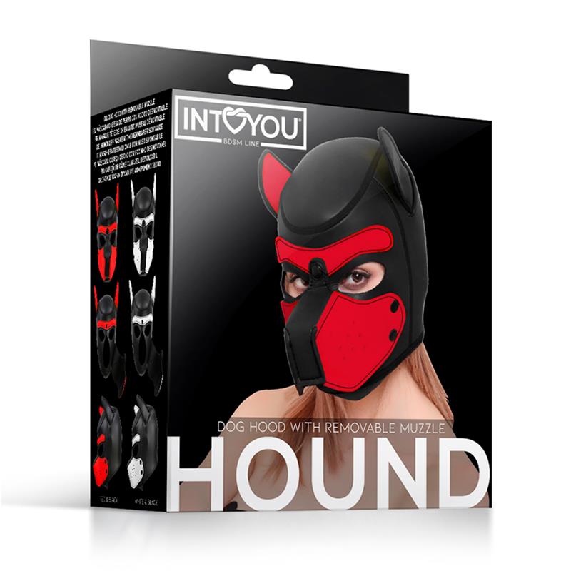 Фетиш маска Hound червена