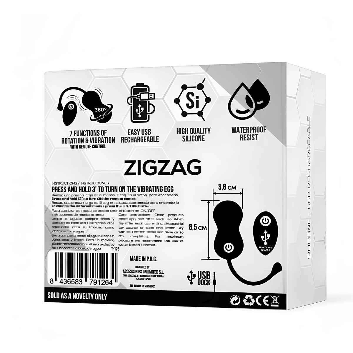 Виброяйце Zigzag с ротираща вибрация – снимка 6