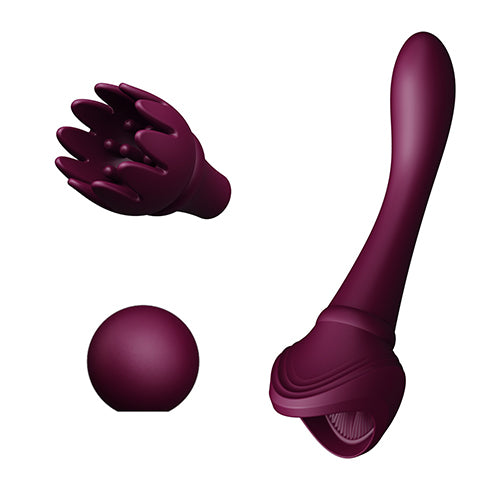 Вибратор Bess с 3 приставки Velvet Purple