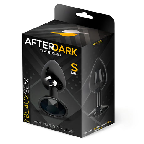 Черна кутия на Анален разширител Black Gem S от After Dark by LateToBed, с размери: дължина 7,2 см, диаметър 2,8 см, тегло 48 г
