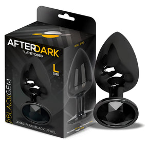 Анален разширител Black Gem размер L до черната си кутия на After Dark by LateToBed, с черен кристал в основата