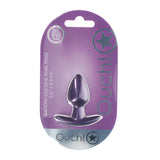 Анален разширител Ouch Small в лилава опаковка с надпис Smooth silicone anal plug, 6,5 см, и лого на Ouch!