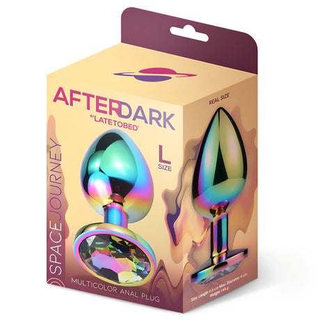 Кутия на Space Journey размер L от серия After Dark на LateToBed с преливащ метален разширител и кристал в основата