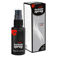 Черна бутилка със спрей помпа и кутия на Ero by HOT Anal Backside Spray 50 ml с надпис „+ comfort oil“