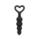 Анална броеница Anal Love на Ouch! в черен цвят, предна гледна точка: четири нарастващи по размер топчета и дръжка във формата на сърце