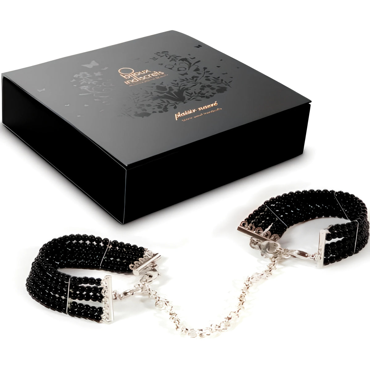 Белезници за ръце от черни перли от Bijoux Indiscrets