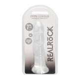 Дилдо Non-Realistic 17 см на Shots в прозрачна опаковка с надпис REALROCK, Crystal Clear Dildo и размер 7 инча