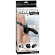 Предна страна на черната кутия на Extreme Hollow Strap-On на Pipedream от серията Fetish Fantasy Extreme, с размери 10" дължина и 2.5" дебелина