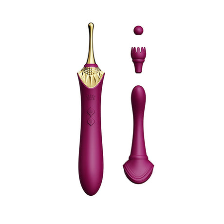 Вибратор Bess с 3 приставки Velvet Purple