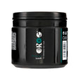 Черна кръгла кутия с капак на фистинг гел Eros SlideX 500 ml, предна страна с лого Eros и надпис Fisting gel slideX