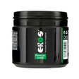 Черна кутия Eros Fisting Gel UltraX 500 мл с капак, зелен етикет, надпис „Relaxing Fist Pleasure“ и баркод отстрани