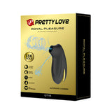 Златисто-черна кутия на Pretty Love Royal Pleasure, модел Otis, с черния масажор, значка 18K Gold и надпис Automatic Cleaning