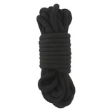 Черно памучно въже от комплект Amazing Bondage на ToyJoy, навито на руло и пристегнато с няколко навивки по средата