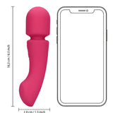 Розовият масажор Double-Sided Ultra Soft Silicone до контур на смартфон за сравнение на размера: 16,5 см височина и 3,9 см ширина
