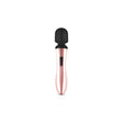 Масажор Rosy Gold Curve Massager отпред: черна мека глава и розово-златиста дръжка с черно копче за управление