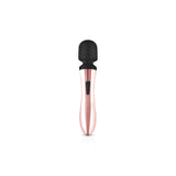 Масажор Rosy Gold Curve Massager отпред: черна мека глава и розово-златиста дръжка с черно копче за управление