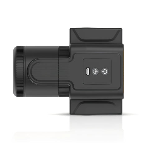 Мастурбатор Cumera With Thrusting and Rotating на Engily Ross, изглед отгоре: черен корпус с USB-C порт и два бутона