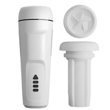 Мастурбатор Sienna на Pretty Love: бял корпус с четири бутона за управление и разглобен бял вътрешен накрайник до него