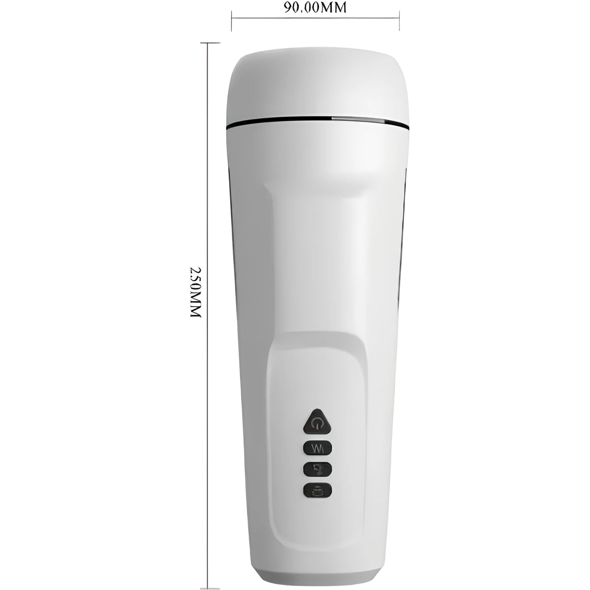 Мастурбатор Sienna на Pretty Love, бял, с размери 250 mm височина и 90 mm ширина и четири бутона за управление отпред
