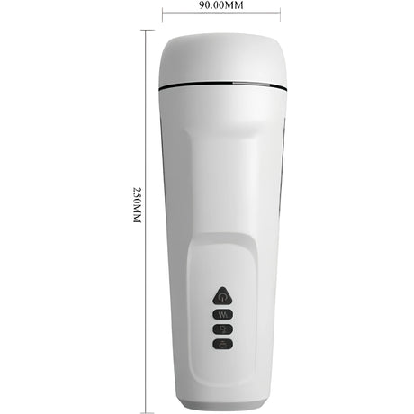 Мастурбатор Sienna на Pretty Love, бял, с размери 250 mm височина и 90 mm ширина и четири бутона за управление отпред