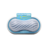 Tenga Flex Bubbly Blue в синя опаковка с надпис „Bubbly Spiraling Elation!“ и светлосиня продукт със спираловидна релефна форма