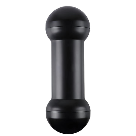 Мастурбатор Training Master Double Side Stroker на Lovetoy – черният корпус във формата на гира, изглед отпред на бял фон