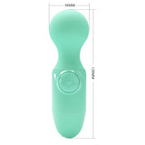 Мини масажор Little Cute Green на Pretty Love в мента с размери: височина 120 мм и ширина на главата 38 мм