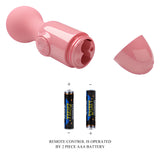 Мини масажор Little Cute Pink с отворен капак на батерийното отделение и две AAA батерии; надпис: захранва се с 2 батерии AAA