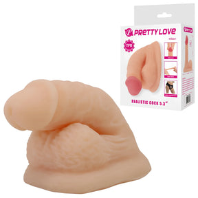 Pretty Love Wildon – реалистична играчка в телесен цвят до кутията си с надпис Realistic Cock 5.3" и маркировка TPR