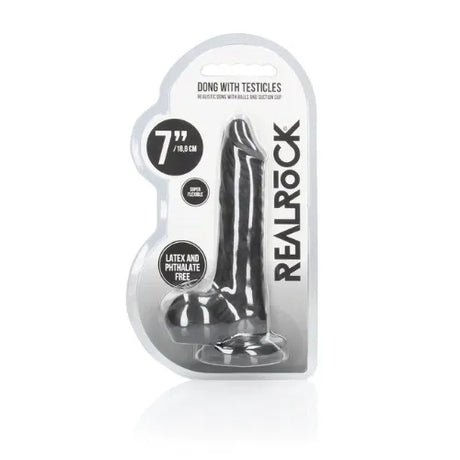 Дилдо с тестиси Real Rock 17 cm Black