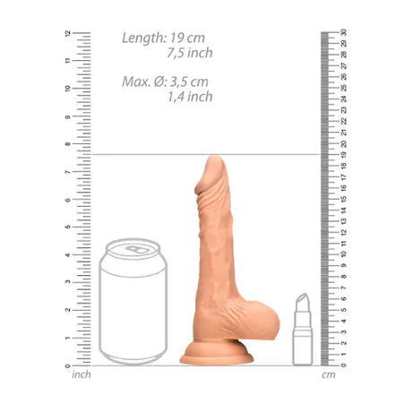 Дилдо с тестиси Real Rock 17 cm Flesh