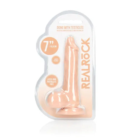 Дилдо с тестиси Real Rock 17 cm Flesh