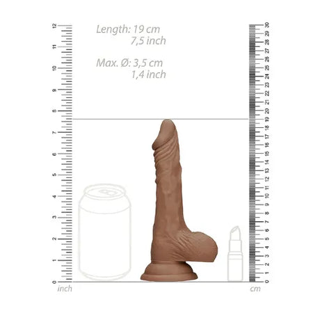 Дилдо с тестиси Real Rock 17 cm Tan
