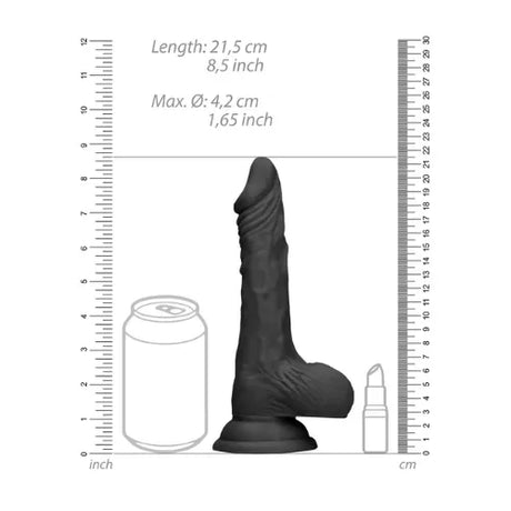Дилдо с тестиси Real Rock 20 cm Black