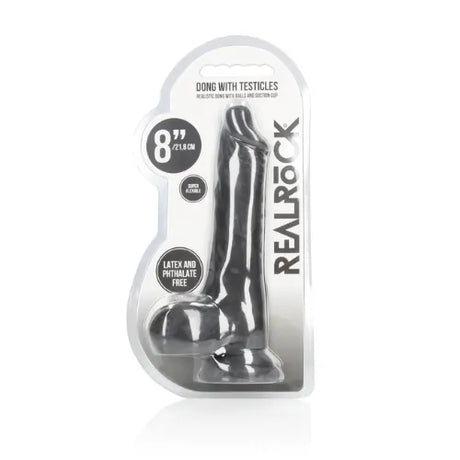 Дилдо с тестиси Real Rock 20 cm Black