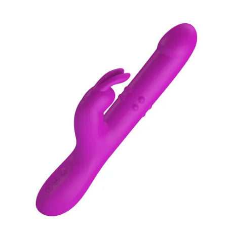 Вибратор с тласкащо движение и масажиращи перли Reese Purple