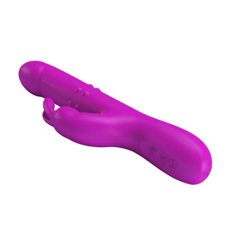 Вибратор с тласкащо движение и масажиращи перли Reese Purple