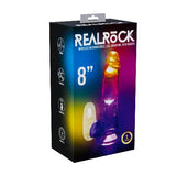 Дилдо Real Rock 20 см - светещо, с вибрация и дистанционно управление