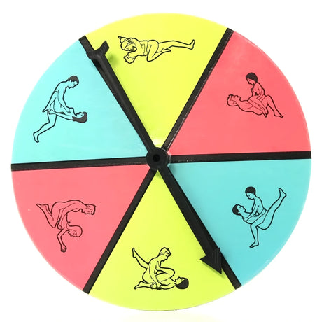 Секс игра Sex glow in the dark на Kheper Games – въртящо се колело с шест цветни сектора и контурни рисунки на двойки в различни пози