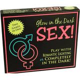 Черна кутия на играта Glow in the Dark SEX! на Kheper Games с розов надпис, символи и текст „Two games in one!“