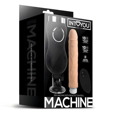 Черна кутия на секс машина IntoYou BDSM Line с дистанционно, с 10 режима на движение, 10 вибрации и функция за загряване