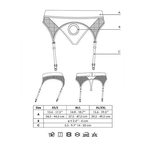 Strap-on thong with adjustable garters XL/XXL