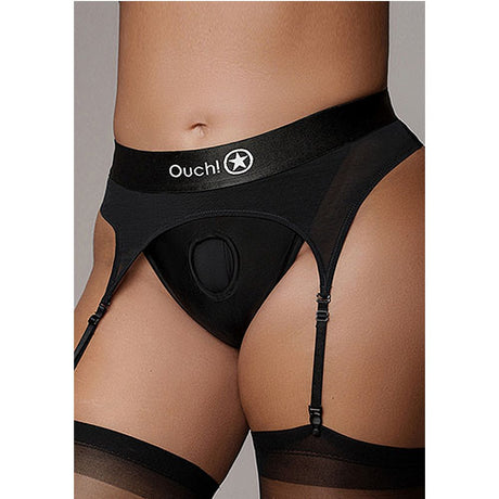 Strap-on thong with adjustable garters M/L