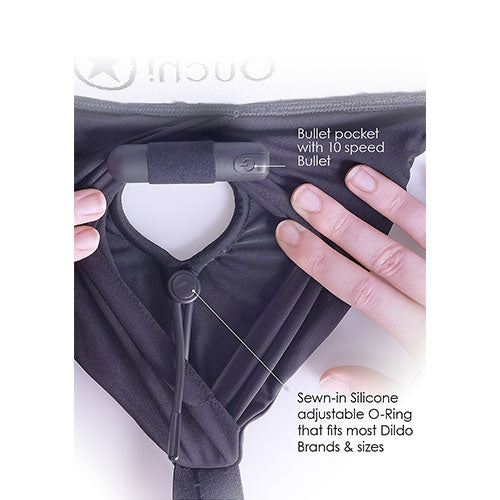 Strap-on thong with adjustable garters XL/XXL