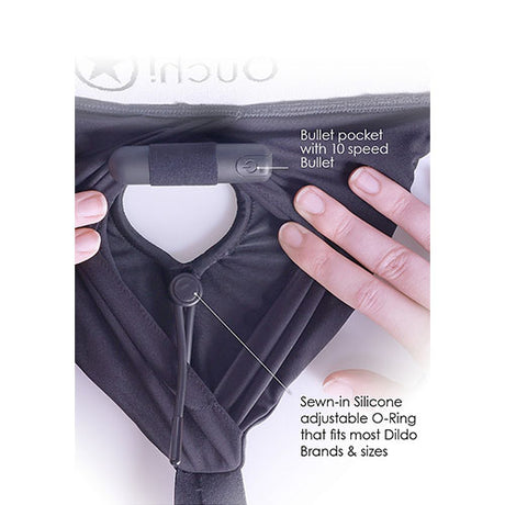 Strap-on thong with adjustable garters XL/XXL