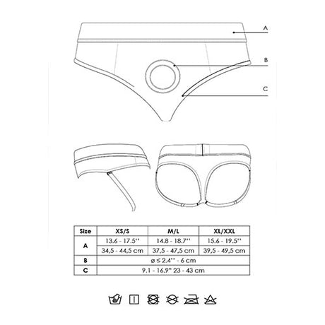 Strap-on thong with removable rear straps XL/XXL