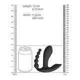 Размери на стимулатор Kata: дължина 12 см, ширина 11,8 см, до линийки в инчове и сантиметри и кутия от напитка за сравнение
