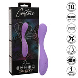 Вибратор Contour Demi в лилав цвят до черната си кутия, с иконки отстрани: 10 функции, течен силикон, водоустойчив, USB, 1 година гаранция