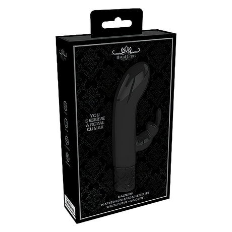 Черна кутия на вибратор Dazzling от серията Royal Gems с надпис „You deserve a royal climax“ и 10 скорости