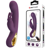 Вибратор Liam на Pretty Love в лилаво със златист елемент до опаковката с надпис Global Remote Control Series